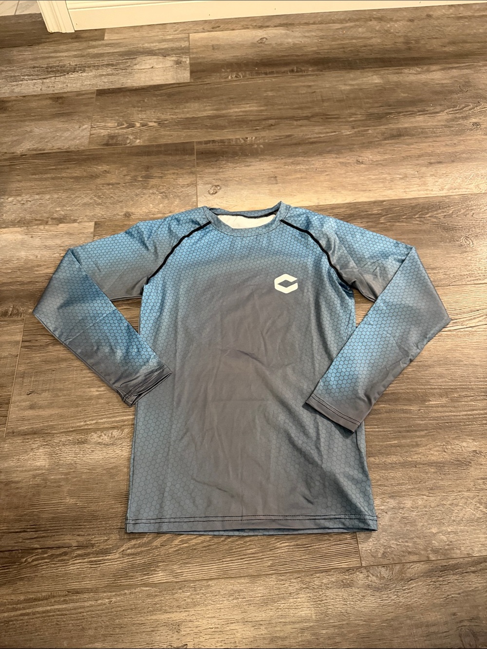 Men's Blue Long-Sleeve Swim Shirt - Performance Rash Guard
